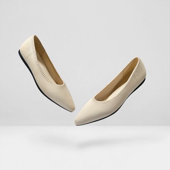 Vivaia Pointed Toe Ballet Flats Size 38 Natural Peach - Picture 3 of 14